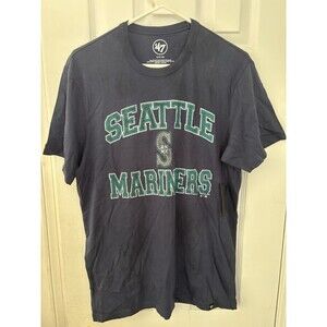 Seattle Mariners Men's T Shirt Size Small MLB Logo Cotton Blue Baseball Shirt